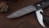 Нож складной Снайпер 2-х предметный, сталь дамаск, рукоять накладки черный граб