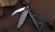 Нож складной Снайпер 2-х предметный, сталь дамаск, рукоять накладки черный граб