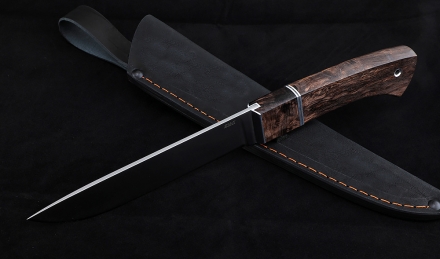 Нож Карачаевский бичак (бычак) Elmax карельская береза коричневая Нож Карачаевский бичак (бычак) Elmax карельская береза коричневая