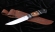 Нож из стали S390 «Ирбис-2» рукоять карбон железное дерево черный граб