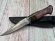 Нож Аист сталь Х12МФ, рукоять акрил коричневый и карельская береза фиолетовая (распродажа)